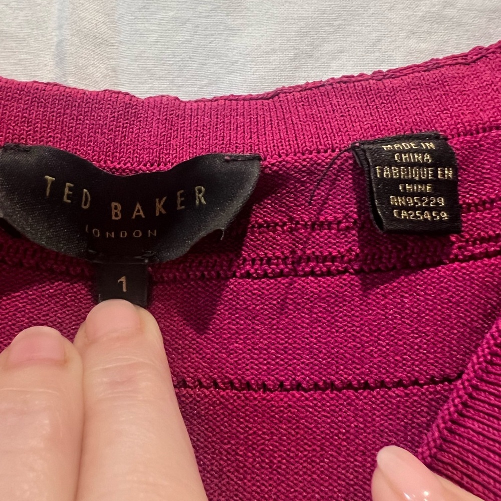 Ted Baker London Dilpree Fuchsia Off the Shoulder Knit Dress Sz:1 or XS - Picture 8 of 12